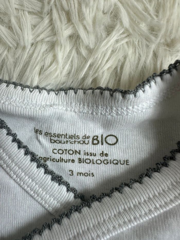 Set avec body, bonnet, et fichu en coton BIO bout chou taille 3 mois - photo numéro 3