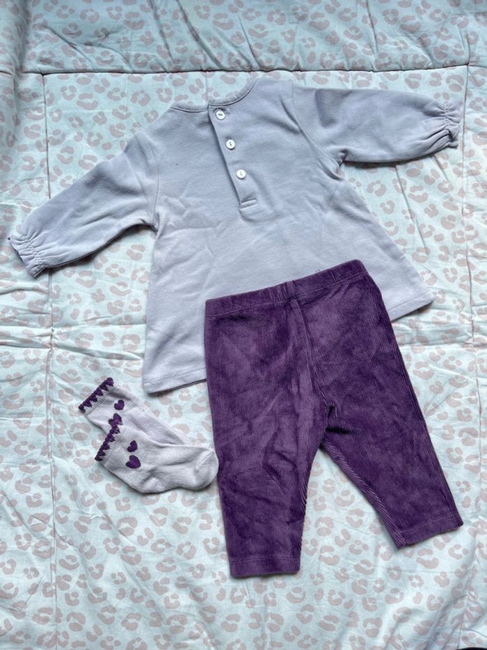 Ensemble haut et pantalon velours 3 mois - photo numéro 3