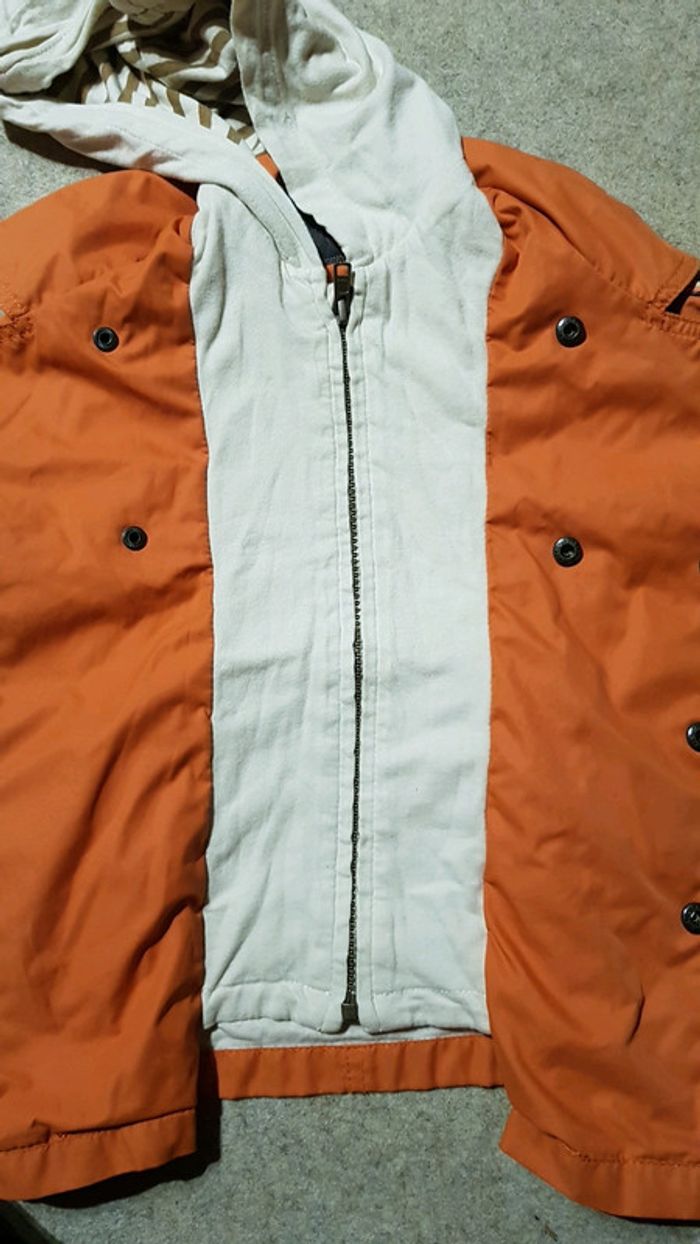 Superbe parka catimini garçon 3ans orange/beige - photo numéro 4