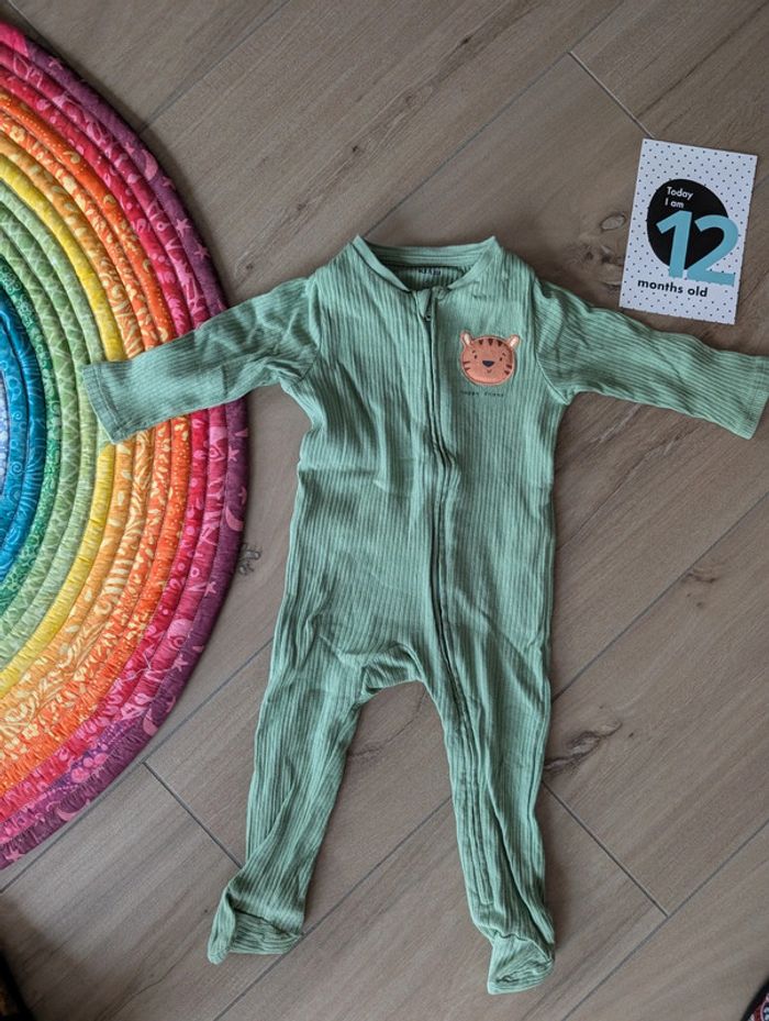 Pyjama zippé vert ourson kiabi