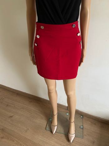 Jupe courte rouge Morgan taille 36 comme neuve 