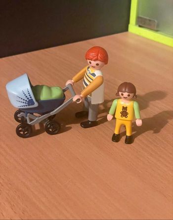 Lot Playmobil Papa&enfant et landau n°4408