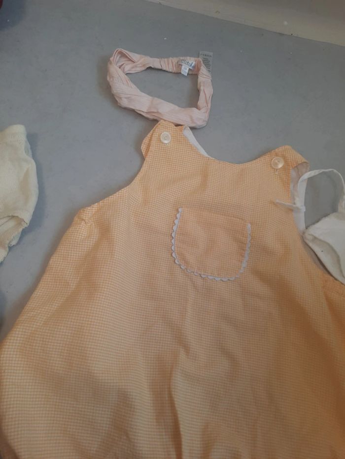 Ensemble jaune salopette tissus 9 mois - photo numéro 2