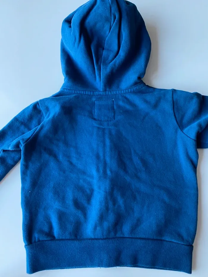 Sweat bleu zippe a capuche - photo numéro 5