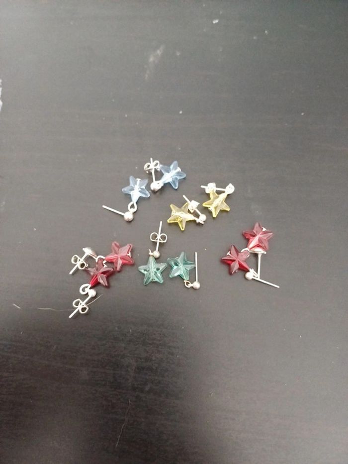 Lot 5 paires de boucles d'oreilles étoiles 🌟
