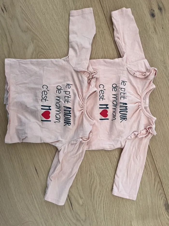 Lot de 2 t-shirt - jumelles - 3m