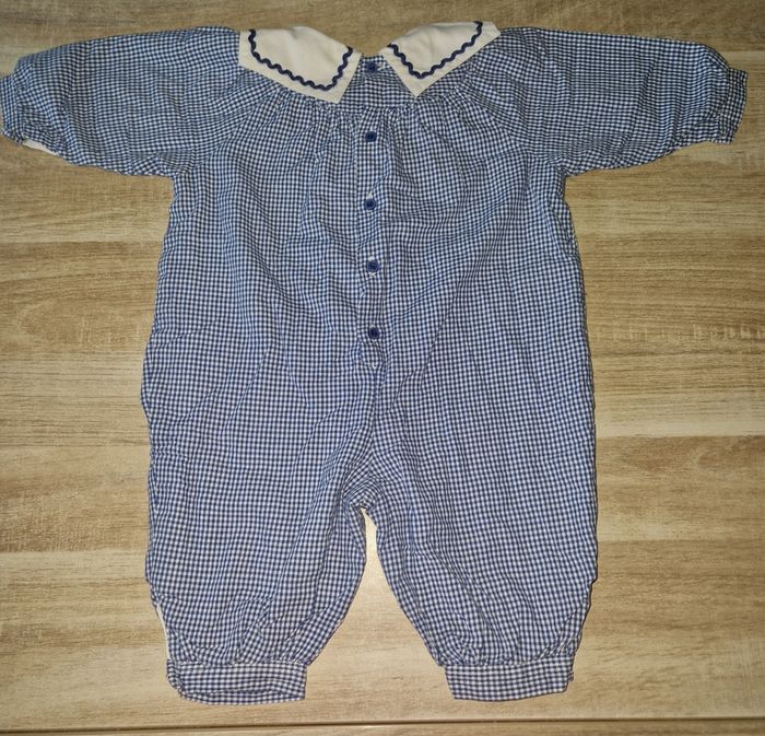 Combinaison à carreaux bébé - photo numéro 1