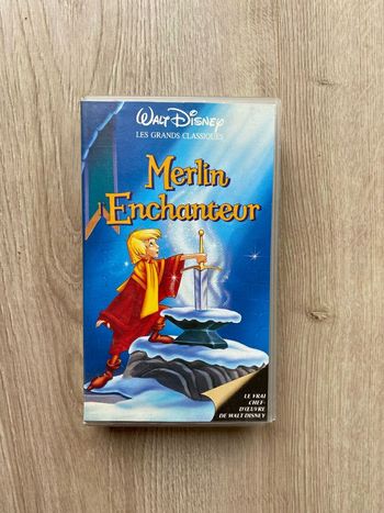 Disney Merlin l'Enchanteur Cassette Vidéo VHS Vintage Cinéma Collection Exclusive