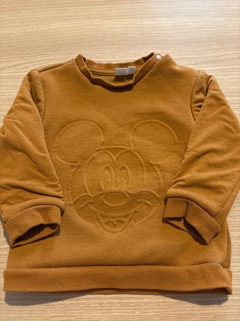 Pull marron Mickey garçon taille 23 mois 2 ans