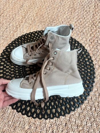 Bottines toiles beige