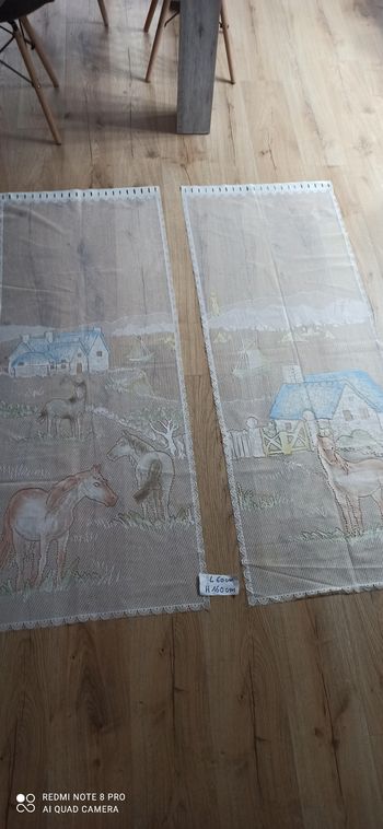 2 rideaux motifs chevaux