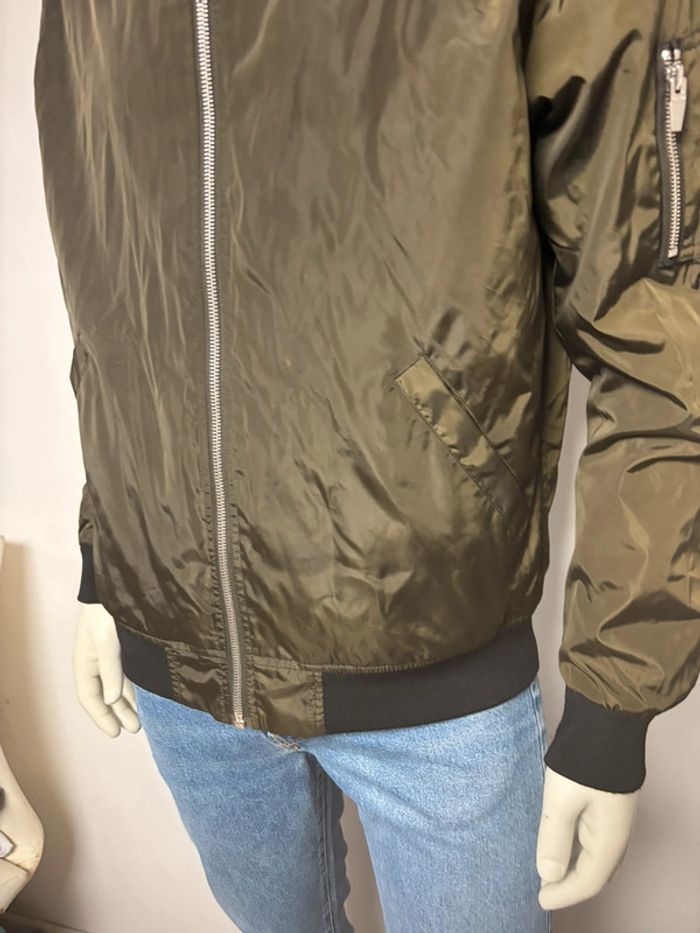 Blouson homme Zara kaki brillant - Taille XL (comme neuf) - photo numéro 4