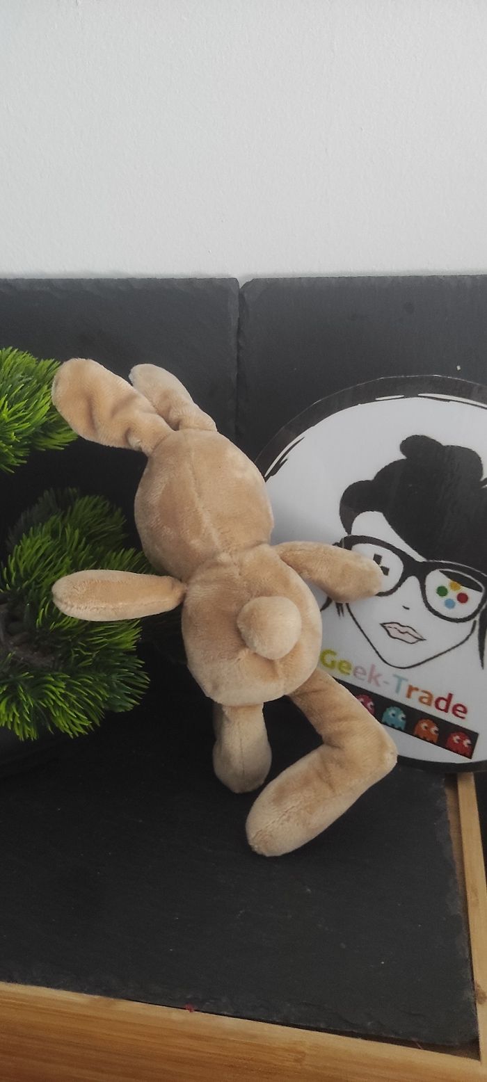 petit doudou peluche lapin blanc marron inspirion gmbh Noir DD003086 - photo numéro 2