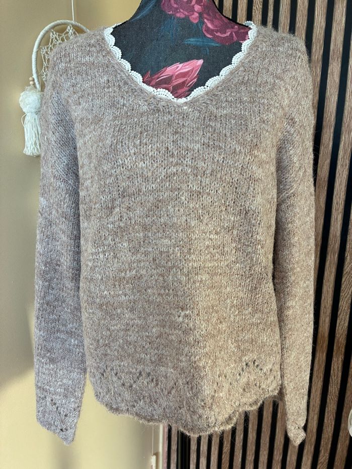 Pull marron taupe - photo numéro 2