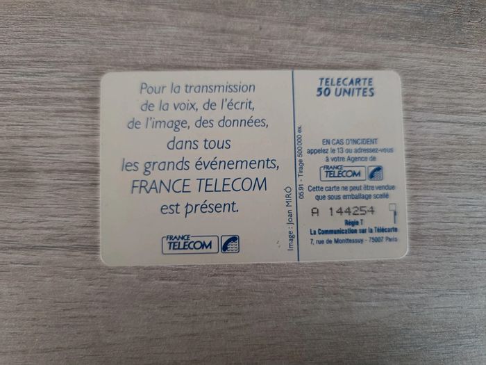 Carte de téléphone Rolland Garros Tournoi du centenaire - photo numéro 2