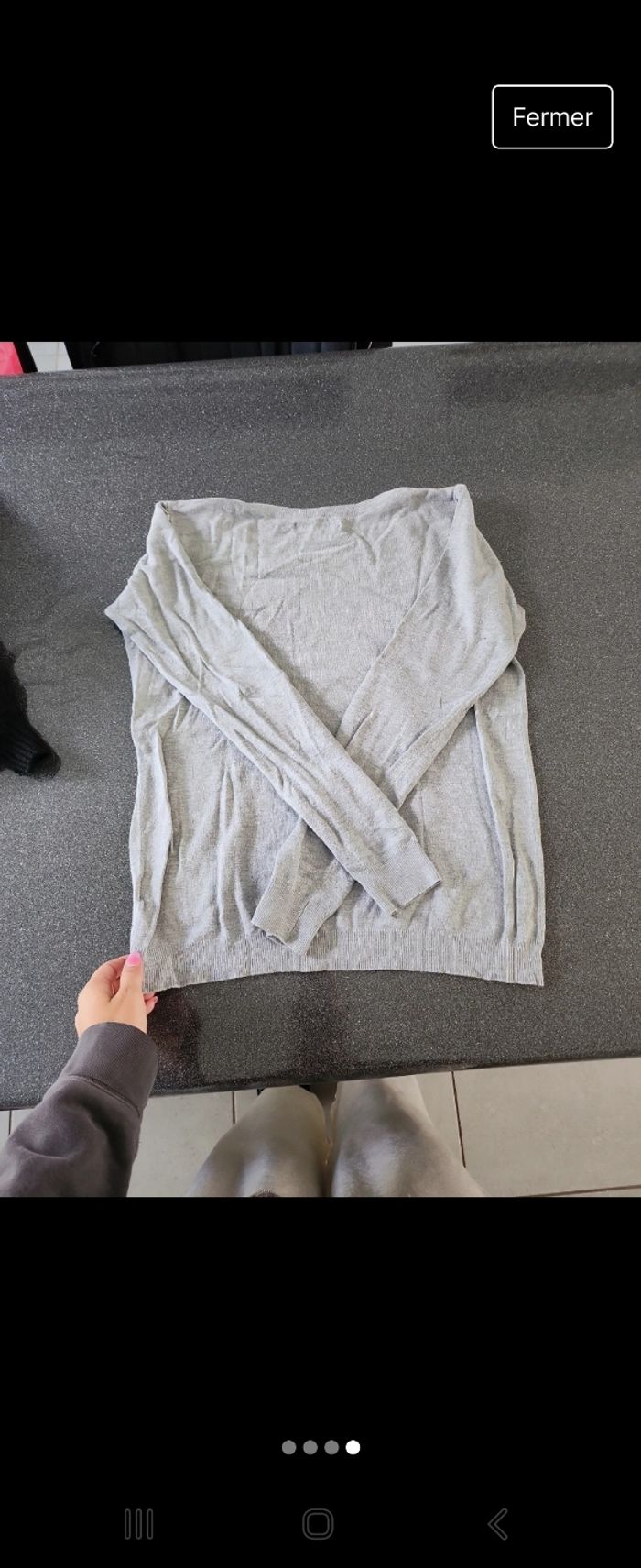 Pull gris en laine Cache cache - photo numéro 4