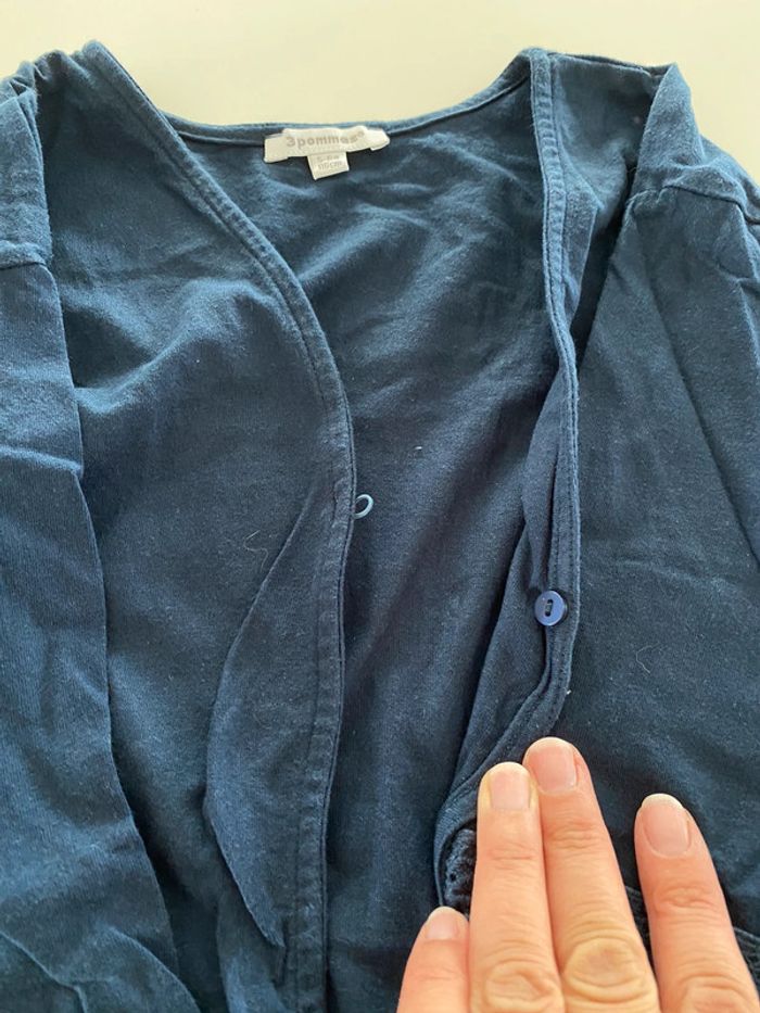 Gilet coton bleu marine 3 pommes 6 ans - photo numéro 4