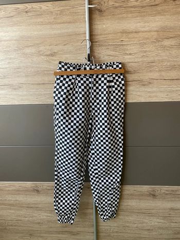 Pantalon à carreaux noir et blanc t36