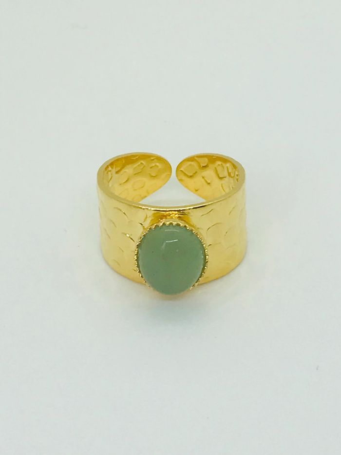 Bague ajustable pierre aventurine - photo numéro 4