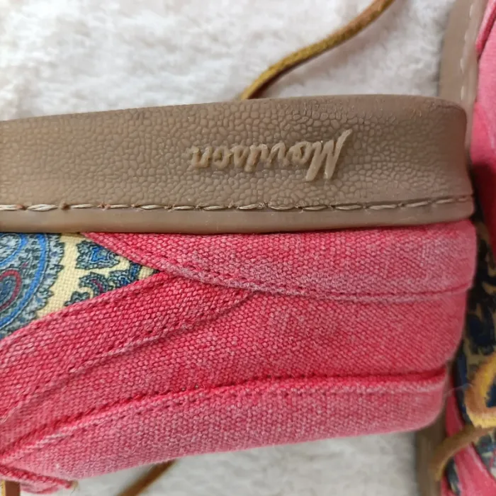 baskets chaussures de ville Morrison 38 rouge motifs vintage toile - photo numéro 9