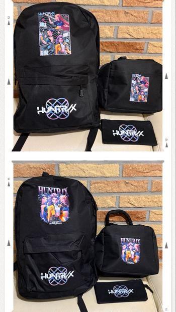 Ensemble 3 pièces sac à dos, sac isotherme et petite trousse assortis KPop Demon Hunters Neuf