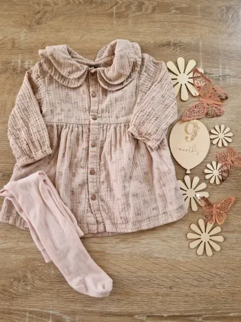 Robe col claudine beige kiabi bébé fille 9 mois