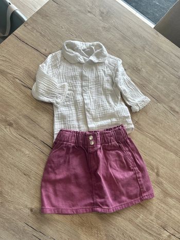 Ensemble jupe et chemise gaze de coton 18 mois