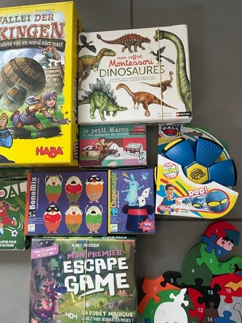 Lot 4: lot de 9 jeux jouet Djeco Nathan Haba cartes puzzle bois