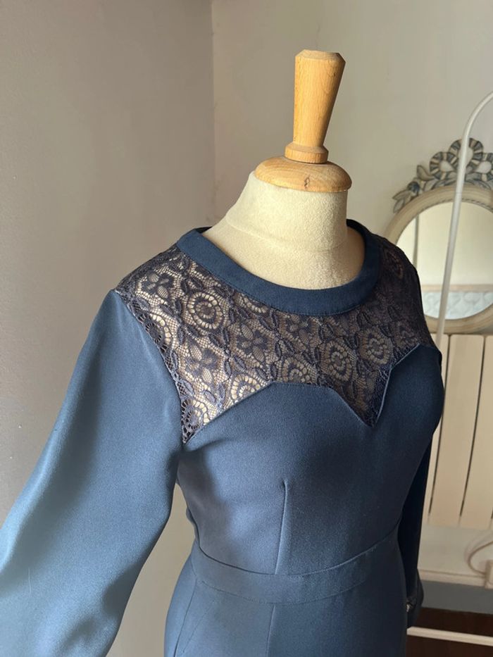 Robe chic bleue et dentelle La P’tite Étoile - taille 1 - photo numéro 3