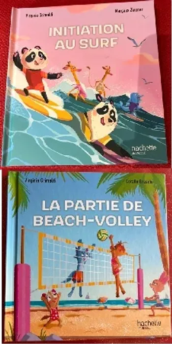 Lot 2 livres: Initiation au surf - La partie de beach- volley