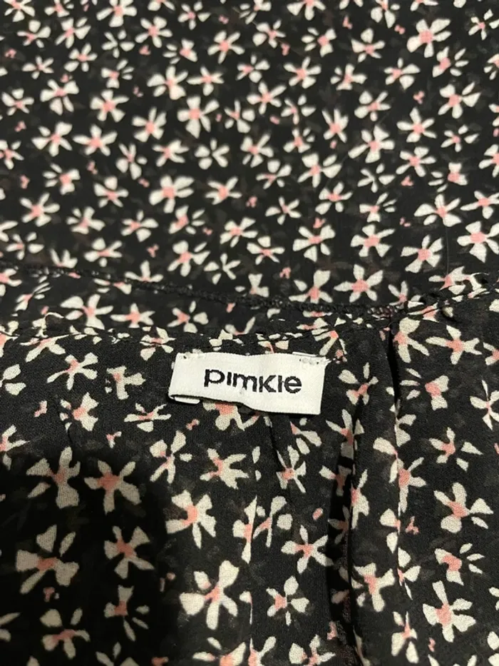 Débardeur fluide ample à fine bretelle noir motifs fleuri rose et blanc pimkie taille 36 - photo numéro 6