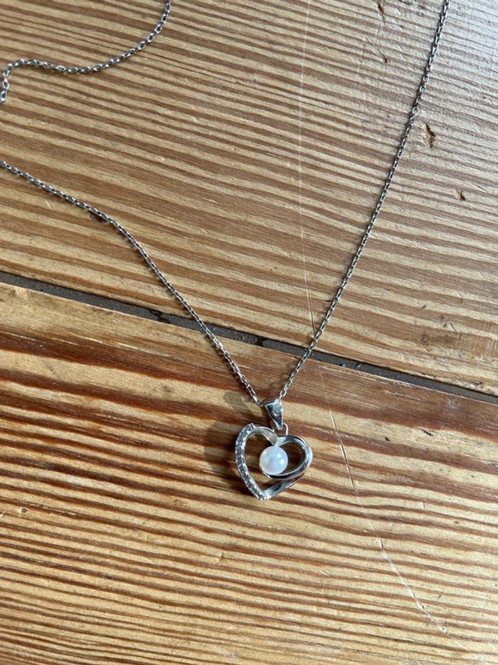 Collier en argent cœur - photo numéro 2