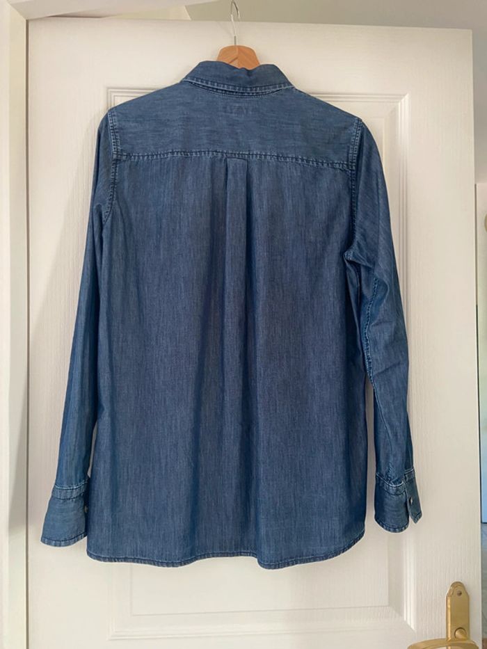 Chemise aspect denim brut bleu foncé Banana Republic taille M - photo numéro 3