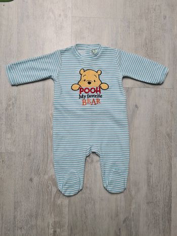 Pyjama 12 mois Disney baby Winnie l'ourson rayé bleu et blanc