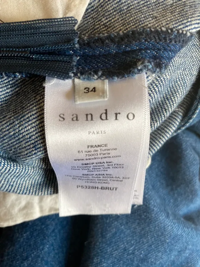 Jean Sandro bleu taille xs 34 - photo numéro 8