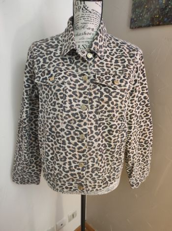 Veste en jean léopard Pieces taille XL