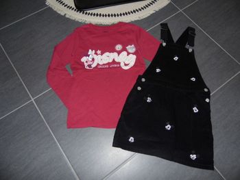 T-shirt + salopette fille 👧 9.10 ans