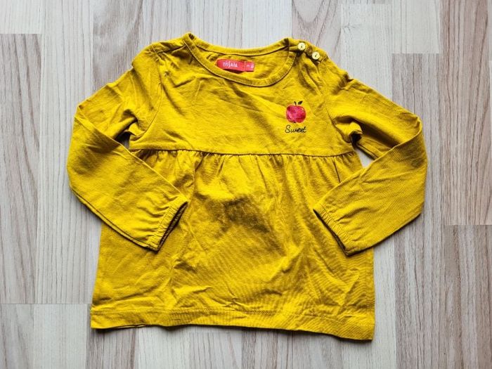 T-shirt manche longue jaune moutarde