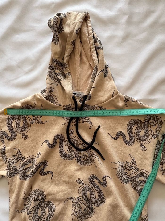 Top à capuche beige à motif dragon - FB Sister - S/36 - photo numéro 6