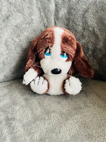 Peluche ancienne vintage chien triste Sad Sam