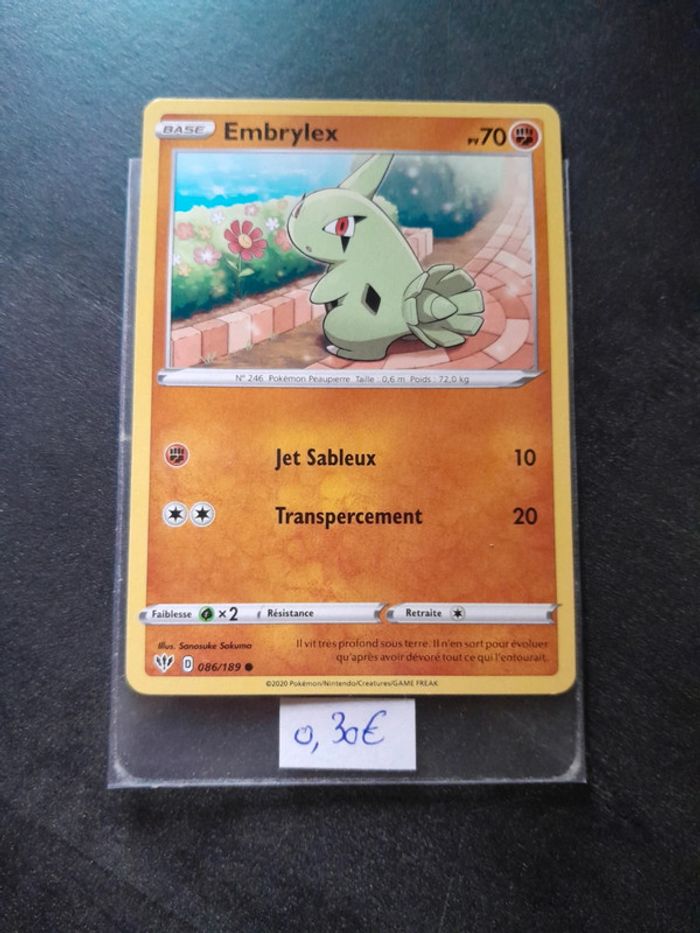 Carte Pokémon Embrylex 86/189