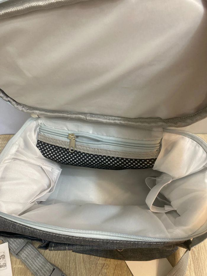 Sac de change bébé/enfants gris adapté à la poussette 31x15x20 cm imperméable neuf - n62j - photo numéro 3