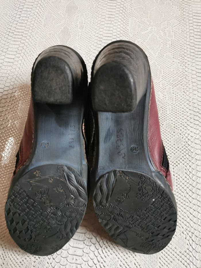 Boots fantaisies à talons bordeaux ATRAI T39 - photo numéro 9