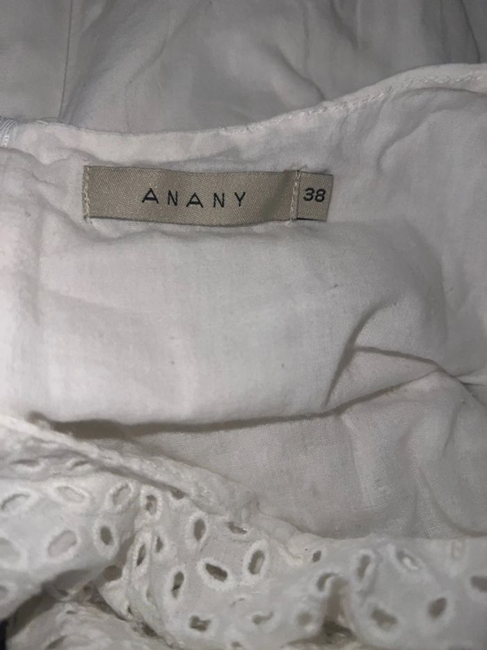 Robe courte droite blanche brodée taille 36 - photo numéro 5
