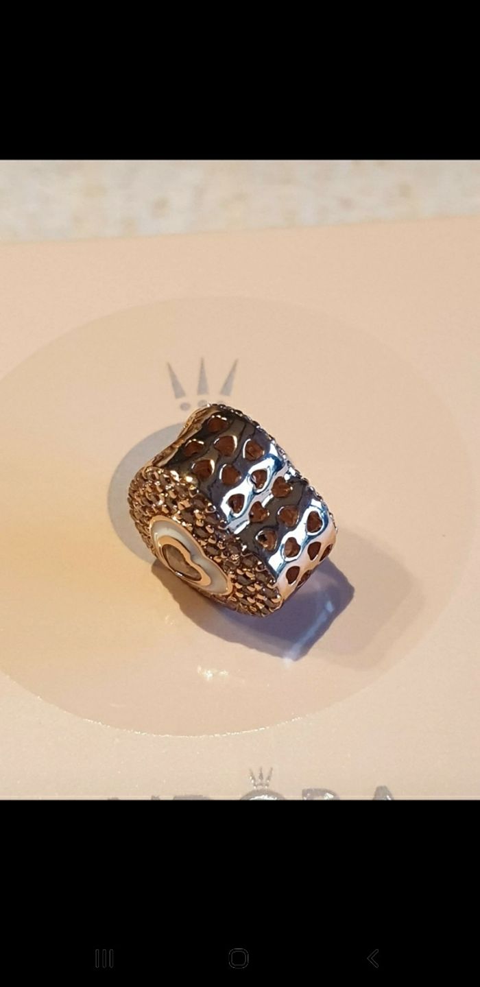 Charm Pandora  "Coeur Pavé Rose Scintillant" - photo numéro 4