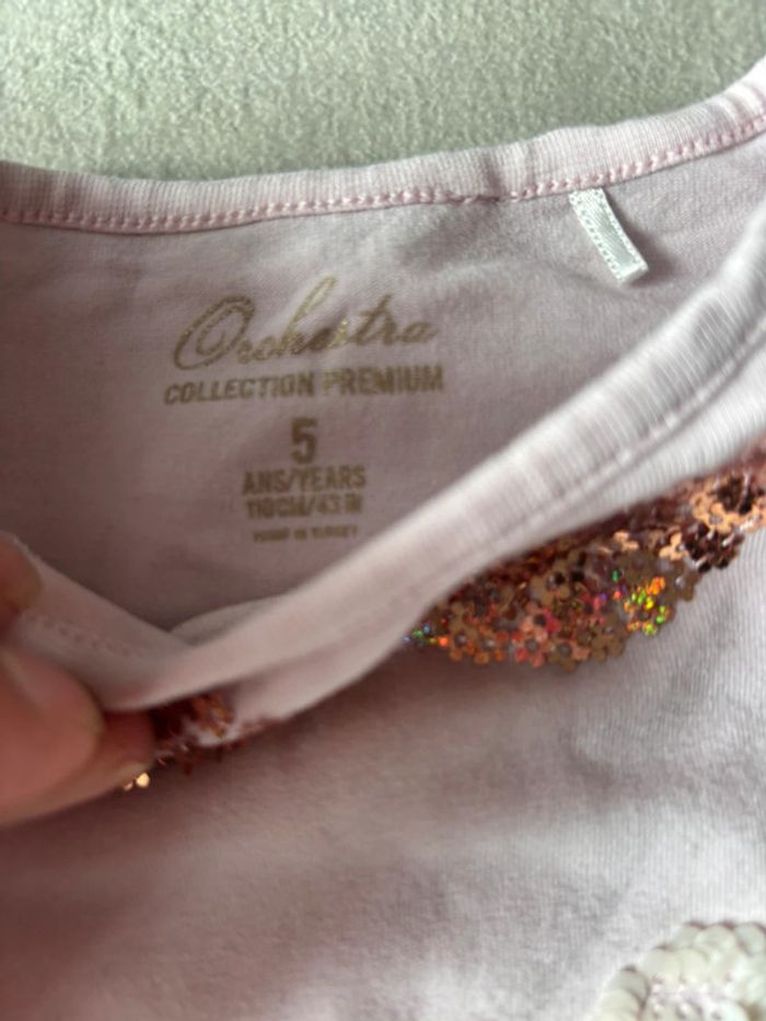 T-shirt fille Orchestra 5 ans avec sequins et volants - photo numéro 2