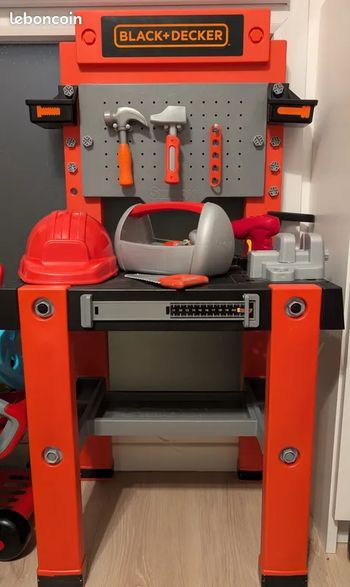 Établi bricolage Smoby Black+ Decker avec accessoires noir/orange