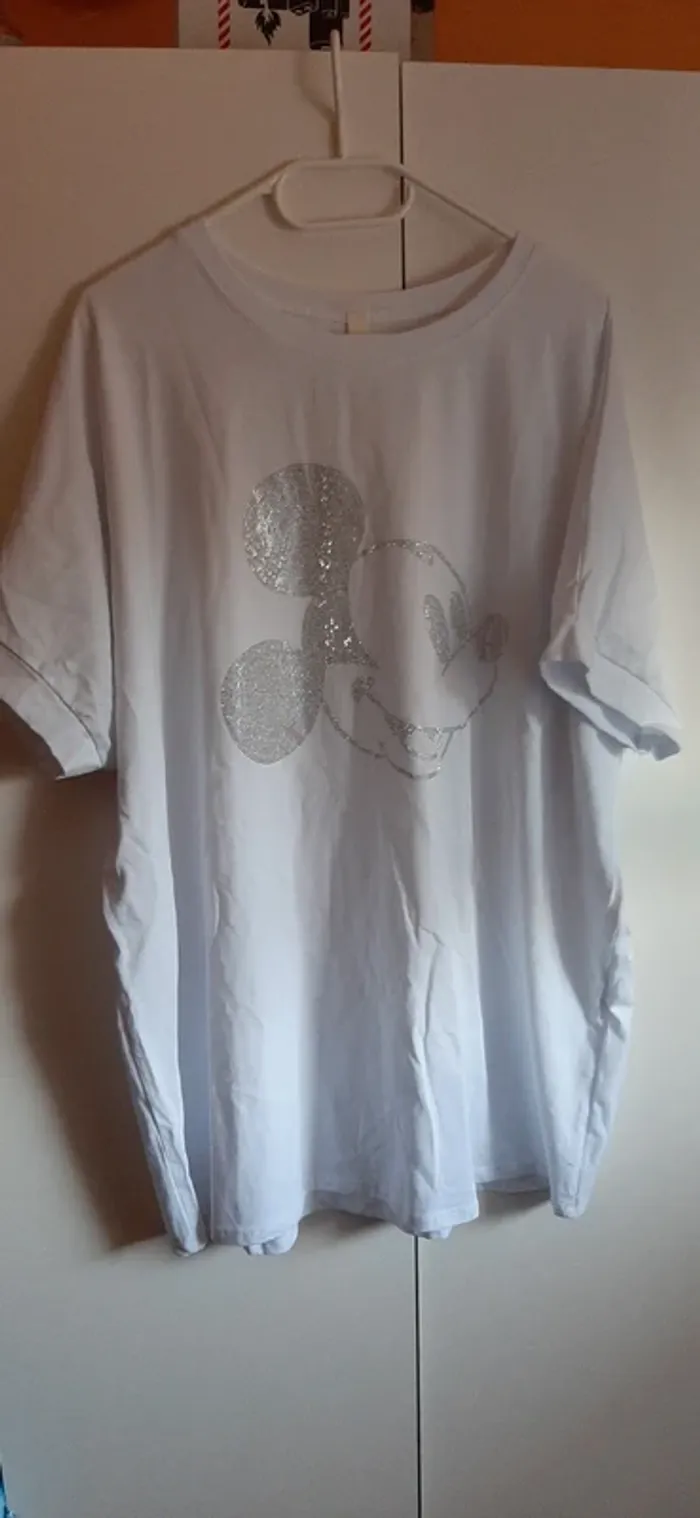 Tee-shirt tête Mickey sequins qualité + - photo numéro 2