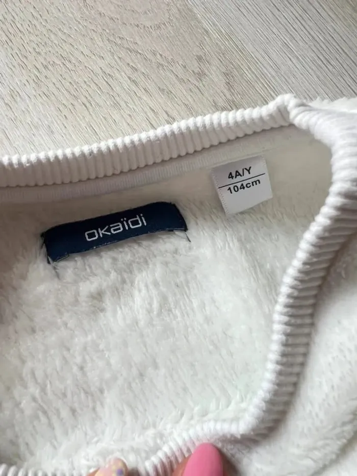 Pull blanc polaire Okaïdi 4 ans - photo numéro 4