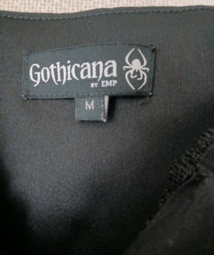 Robe Gothicana by EMP, évasée - beige, noir - photo numéro 5